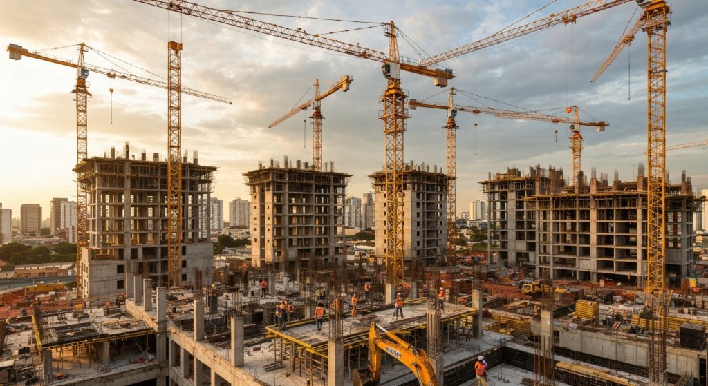Vista aérea de canteiro de obras PHV
